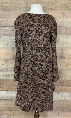 Vintage 1980s Diane Von Furstenberg Faux Wrap Dress Sz 14 Knit - Image 1 of 4