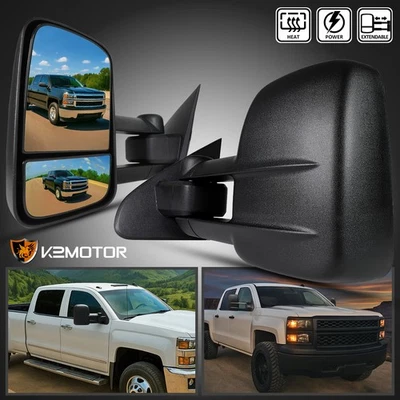 Fits 2014-2018 Chevy Silverado Sierra 1500 2500 Power Heated Towing Mirrors Pair - Image 1 of 4