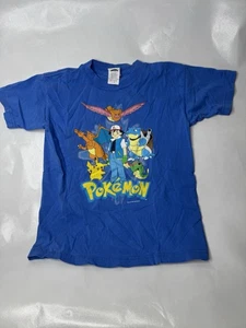 Camiseta Rara De Colección 1999 Nintendo Pokemon Ash, Pikachu, Charizard Juvenil L Azul - Imagen 1 de 8