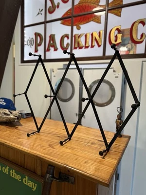 1900-е Железная Подвесная Стойка для Пальто Прихожая Дерево Одежда Крючки Прихожая Деревенский Союз Сделано - Изображение 1 из 4