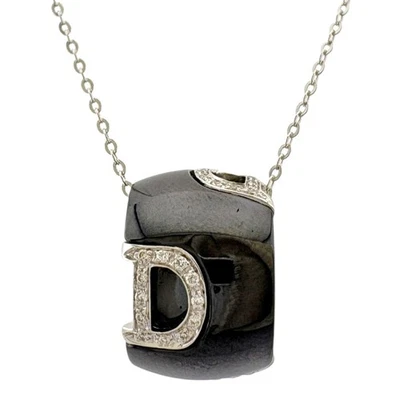 Damiani Necklace K18 white gold ceramic diamond D icon used - Image 1 of 4