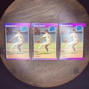 (Lot Of 3) 1989 Donruss #34 Greg Harris Rated Rookie San Diego Padres Pittsboro - Picture 1 of 9