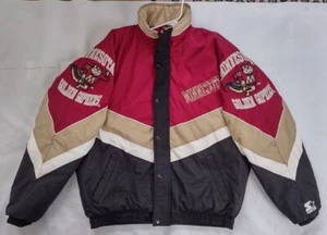 VTG RARE STARTER MINNESOTA GOLDEN GOPHERS FULL ZIP NO HOOD WINTER JACKET SZ M - Picture 1 of 9