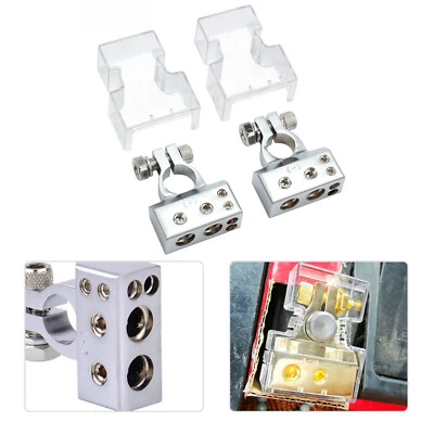 2x Auto Batterie Pol Klemme Terminal Verteiler Kabel 0/4/8 AWG Anschluss - Bild 1 von 4