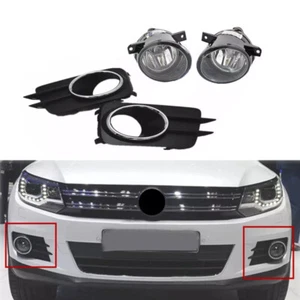 Front Driving Fog Light Lamp W/ Cover Bezel Kit For Volkswagen Tiguan 2010-2012 - Picture 1 of 10