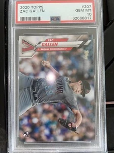 Topps Zac Gallen 2020 radiocontrol PSA 10 gemas como nuevo #207 novato - Imagen 1 de 2