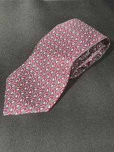HERMES TIE Silk Necktie Mens WHIMSICAL OSTRICH JOCKEYS Pattern 5395 - Picture 1 of 5