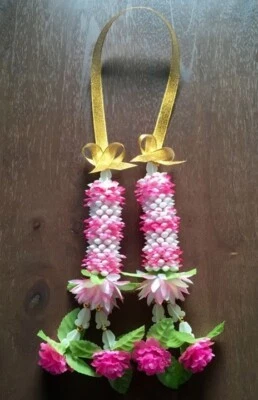 THAI FLOWERS GARLAND GIFT ARTIFICIAL SOUVENIR WORSHIP HOLY SPIRIT BUDDHA GOD - Image 1 of 4