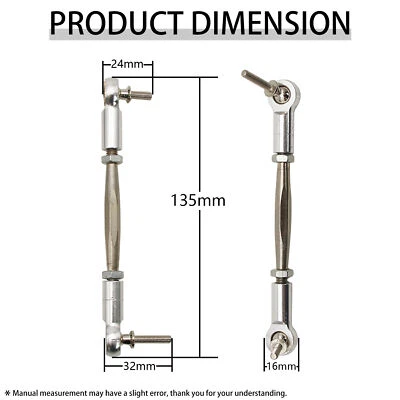 SMTSRC CNC Alloy Steering Turnbuckle Tie for 1/5 HPI BAJA RV King Motor 5B 5T 5SC