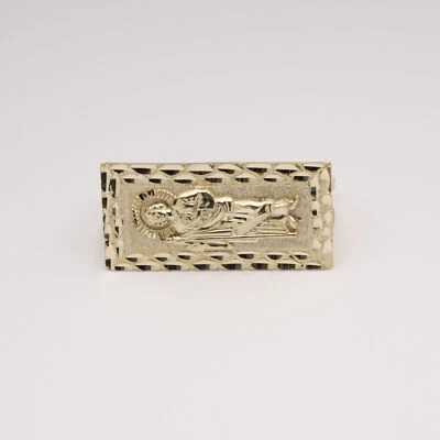 Anillo de dos dedos Saint Jude diseño pepita oro amarillo real 10K Foto 1 de 4