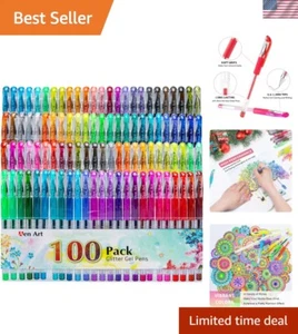 Deluxe Glitter Gel Pens Set - 100 Colors with Fine Tip for Doodling & Journaling - Picture 1 of 10