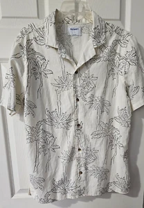 Old Navy Mens Sz S Button-Up Palm Tree Vacation Shirt~Cotton/Hemp - Picture 1 of 2