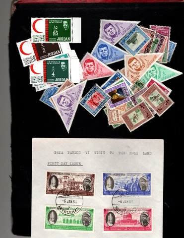 Jordan sc#510-13 Imperf + Souvenir Sheet (1965) Complete MNH + Nice lot Cover
