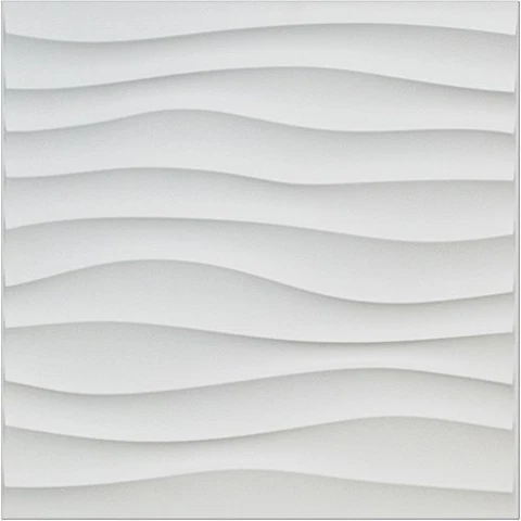 Art3d Paintale 3D PVC Wall Panel White Wave Design, 19.7" x 19.7",12Tiles,32 SF Cover