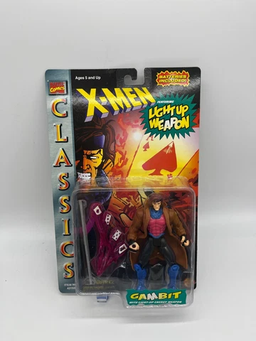 X-Men Classics ToyBiz GAMBIT Light-Up Weapon On Card Action Figure Cover