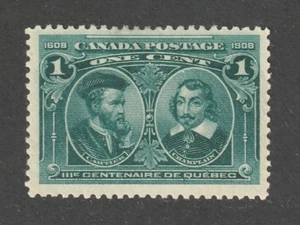 Canada, Scott #97, Unused, VF, 1¢ Quebec Tercentenary Issue, 1908 - Picture 1 of 2