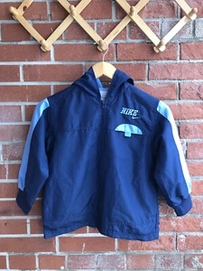 Y2K Era Nike Kids Full Zip Blue Hooded Windbreaker Size 6 - Picture 1 of 7