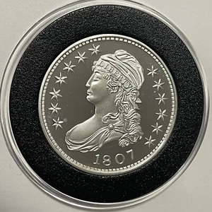 1807 Capped Bust Half Dollar Proof Coin Copy 2 Troy Oz .999 Fine Silver Round - Picture 1 of 14