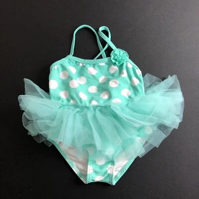 OP Teal Polka Dot Swimsuit US Size 12 Months; Ocean Pacific; Baby - Image 1 of 4