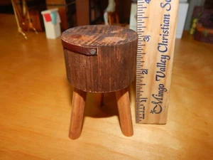 SCATOLA CAMERA IN MINIATURA CASA DELLE BAMBOLE MACELLAIO LEGNO NERO MINART MESSICO PELLE ROTONDA - Foto 1 di 5