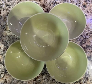 Set 5 IKEA Fargrik Green Coupe Soup Cereal Bowls 12011 - 6 3/8" ~ NEAR MINT - Picture 1 of 10