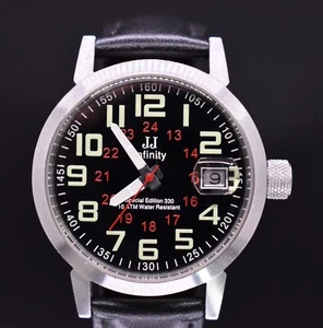 JULES JURGENSEN JJ Infinity Special Ed Watch Men Military Field Date NEW BATTERY - Picture 1 of 10