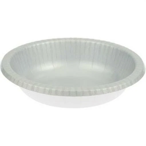 Silver Paper Bowls 20 oz 20 Per Pack Tableware Decorations Party Supplies - Image 1 of 1