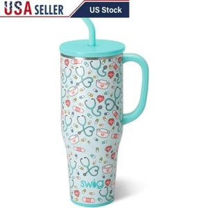 40oz Insulated Tumbler W/ Handle & Straw Cup Holder Friendly Dishwasher Safe New - Picture 1 of 8