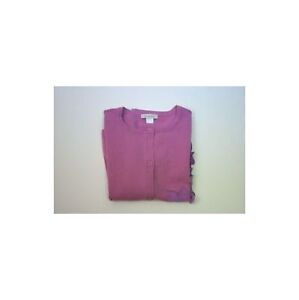 GARNET HILL NWOT Girls L/S Cardigan Sweater with Flower Embellishment Lilac Sz L