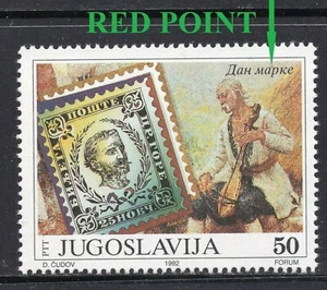 077 - YUGOSLAVIA 1992 - Stamp Day - ERROR - Red Point - MNH Set - Picture 1 of 2