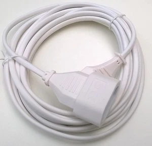 5m WEISS KABEL EURO VERLÄNGERUNG EUROSTECKER EUROKUPPLUNG EUROVERLÄNGERUNG KABEL - Bild 1 von 2