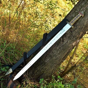 Espada medieval vikinga hecha a mano personalizada de acero inoxidable antigüedades larga Full Tang 52 - Imagen 1 de 5