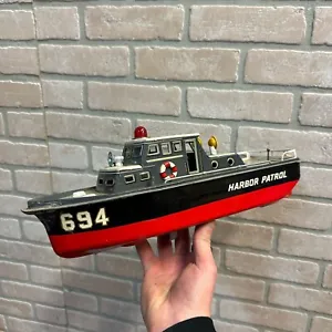 RARE Vintage 1960s Harbor Patrol Battery-Operated Toy Boat Ship Bandai Japan Tin - Picture 1 of 15