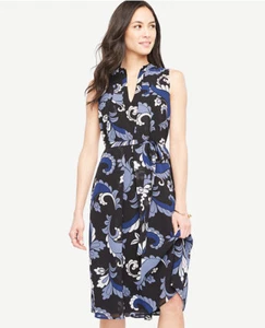 Vestido midi Ann Taylor - Talla 4 negro multi cachemira acampanado $159,00 - Imagen 1 de 3