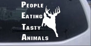 Calcomanía PETA People Eating Sabrosos Animales Ventana Coche o Camión Laptop Blanca 6X6 - Imagen 1 de 1