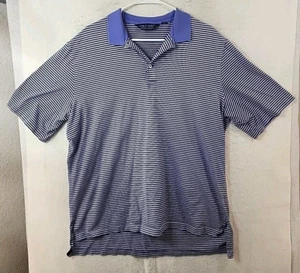 Polo Ralph Lauren Mens Large Purple Striped Short Sleeve Polo Shirt - Picture 1 of 6