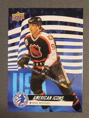 Mike Modano 2022 Upper Deck National Hockey Card Day Card #USA-13 ALLSTAR QTY - Image 1 of 2