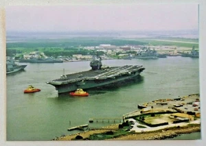 USS John F. Kennedy CV-67 Aircraft Carrier Mayport Florida Chrome Postcard 8623 - Picture 1 of 2