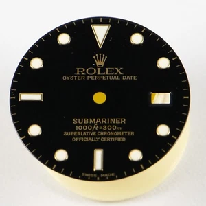 NUOVO QUADRANTE ORIGINALE ROLEX NERO SUBMARINER, Oyster Perpetual Date - Foto 1 di 12