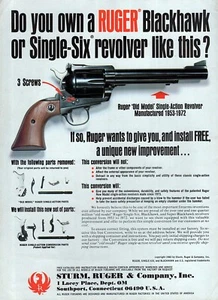 1983 Ruger Blackhawk Revolver Handgun Original Color Print Ad - Picture 1 of 1