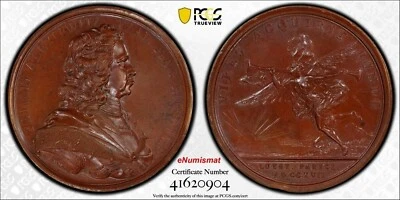 RUSSIA Specimen Medal 1717 Peter I "Paris Mint Visit" 60mm PCGS SP62 D-52.1 (04) - Image 1 of 4