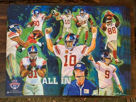 New York Giants 10th Anniversary 2011 Super Bowl 46 Poster Met Life Lot Of 2! Cover