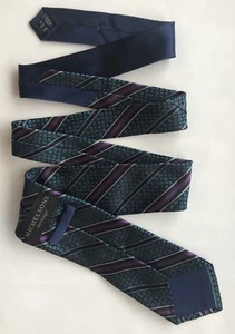 Michelsons Heritage Silk Tie Purple Blue Multi Striped Geometric 3.25” X 59” EUC - Picture 1 of 12
