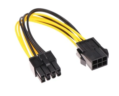6-Pin to GPU 8-Pin PCI-E Graphics Video Card Power Cable Adapter ATX Connector - Image 1 of 4
