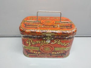 Vintage Penny Post Cut Plug Tabakdose Brotdose Box - Union Made - Bild 1 von 9