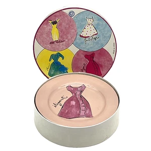Rosanna Set of 4 Dessert Plates French Fashion Dresses Chic Tres Belle 8” New - Picture 1 of 4