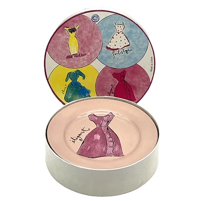 Rosanna Set of 4 Dessert Plates French Fashion Dresses Chic Tres Belle 8” New - Image 1 of 4