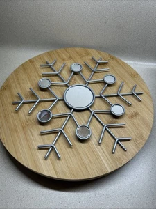 Target Bullseye Playground Snowflake Christmas Silver Mirror Metal Hanging Decor - Picture 1 of 3