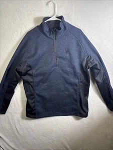 Spyder 1/4 Zip Pullover Core Sweater Mens 2XL XXL Blue Fleece Mock Neck Outdoor - Picture 1 of 9