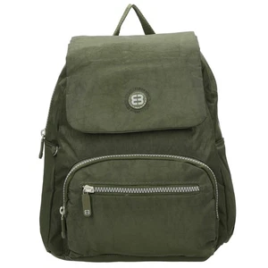 dunkelgrüner kleiner Stoffrucksack mit Klappe Damerucksack - Bild 1 von 4